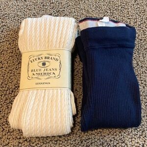 Bundle of 2 Pairs of Lucky Brand Leggings Size XS Navy & Cream- Brand new!